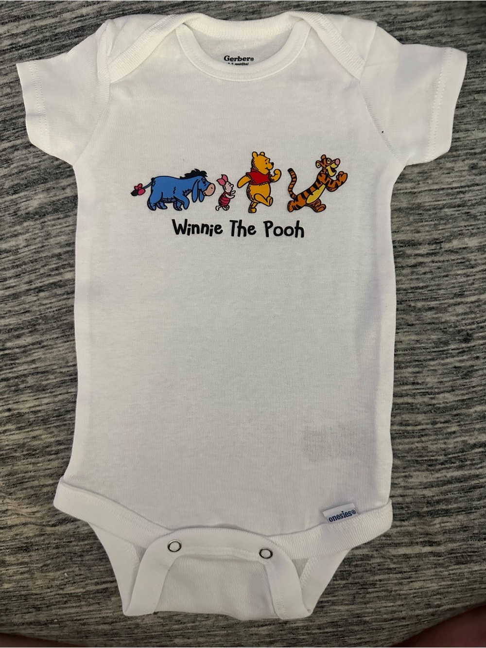 Gerber White Winnie the Pooh Character Baby One-Piece